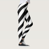 Black White Big Diagonal Stripe Pattern Leggings (Rechts)