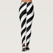 Black White Big Diagonal Stripe Pattern Leggings (Achterkant)