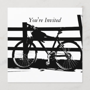 ©Black & White Bike in Zee Custom Invitation Kaart