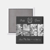 Black & White Biker Theme Save the Date Magnet (Voorkant / Achterkant)