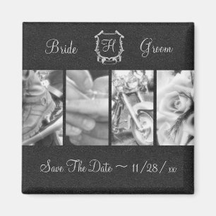Black & White Biker Theme Save the Date Magnet