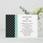 Black White Blauwgroen Polka Dots Weddenschap Kaart (Staand voorkant)