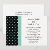 Black White Blauwgroen Polka Dots Weddenschap Kaart (Voorkant / Achterkant)
