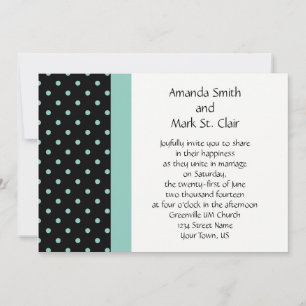 Black White Blauwgroen Polka Dots Weddenschap Kaart