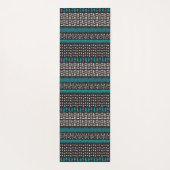 Black White Blauwgroen Stippen Spots Zigzags Patte Yogamat (Achterkant)