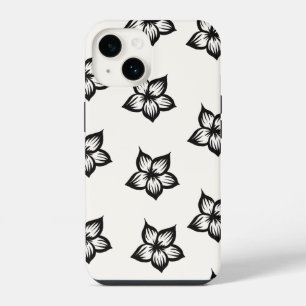 Black&White Bloemen Telefoonhoesje voor iPhone 16 14 Hoesje