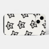 Black&White Bloemen Telefoonhoesje voor iPhone 16 iPhone Hoesje (Achterkant horizontaal)