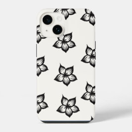 Black&White Bloemen Telefoonhoesje voor iPhone 16 iPhone 14 Hoesje