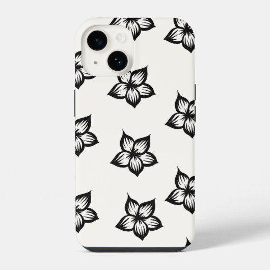 Black&White Bloemen Telefoonhoesje voor iPhone 16 iPhone Hoesje (Achterkant)