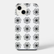 Black&White Bloemen Telefoonhoesje voor iPhone