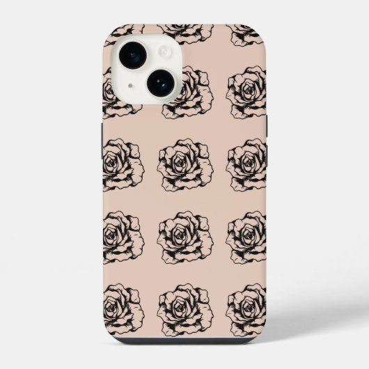 Black&White Bloemen Telefoonhoesje voor iPhone iPhone Hoesje (Achterkant)