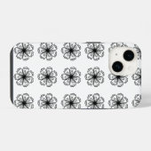 Black&White Bloemen Telefoonhoesje voor iPhone iPhone Hoesje (Achterkant horizontaal)