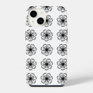Black&White Bloemen Telefoonhoesje voor iPhone iPhone 14 Hoesje