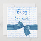 Black White Blue Bow Zebra Boy Baby shower S02 Kaart (Achterkant)