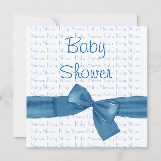 Black White Blue Bow Zebra Boy Baby shower S02 Kaart (Achterkant)