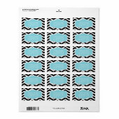 Black White Blue Chevron Custom Etiket (Full Sheet)