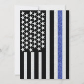 Black White Blue Flag Police Retiting Kaart (Achterkant)