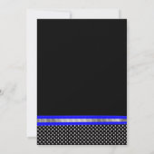 Black White Blue Polka Dot Afstuderen Invitation Kaart (Achterkant)