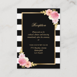 Black White Blush Pink Floral Weddenschappen Recep Informatiekaartje