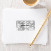 Black White Bokeh Silver Elegant Simple Glitter Etiket (Insitu)