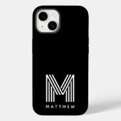 Black White Bold Monogram Case-Mate iPhone Case (Achterkant)