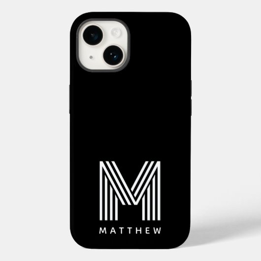 Black White Bold Monogram Case-Mate iPhone Case (Achterkant)