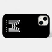 Black White Bold Monogram Case-Mate iPhone Case (Achterkant (horizontaal))