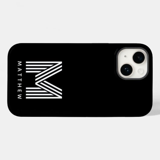 Black White Bold Monogram Case-Mate iPhone Case (Achterkant (horizontaal))