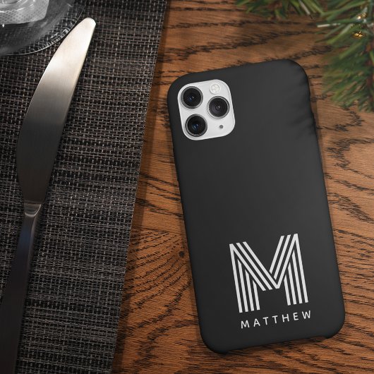 Black White Bold Monogram Case-Mate iPhone Case