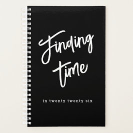 Black & White Bold Script Personalized Name  Planner