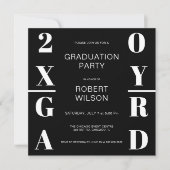 Black White Bold Typography Graduation Party Invit Kaart (Voorkant)