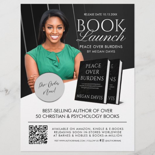 Black & White Book Launch Release Promotional Flyer (Voorkant)