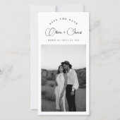 Black & White Bookmark Modern QR Code Photo Save The Date (Voorkant)