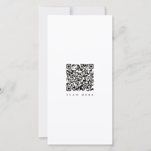 Black & White Bookmark Modern QR Code Photo Save The Date (Achterkant)