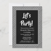 Black White Border 21e verjaardagsfeestje