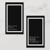 Black White Border Special Trendy Executive Manage Visitekaartje (Voorkant / Achterkant)