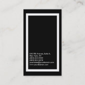 Black White Border Special Trendy Executive Manage Visitekaartje (Achterkant)