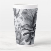 Black&White botanisch groot Latte Mok (Voorkant)
