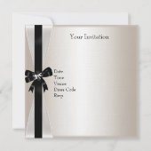 Black White Bow 21st Birthday Silver Sepia Kaart (Achterkant)