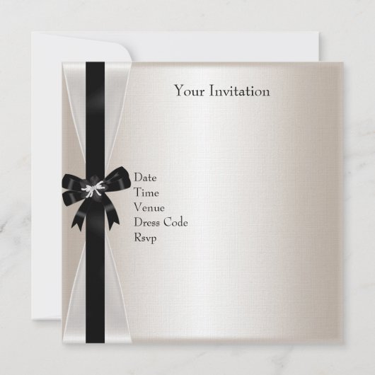 Black White Bow 21st Birthday Silver Sepia Kaart (Achterkant)