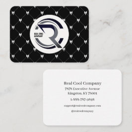 Black & White Bow Monogram Business Card Visitekaartje