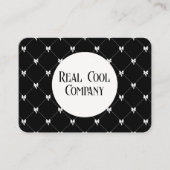 Black & White Bow Monogram Business Card Visitekaartje (Voorkant)