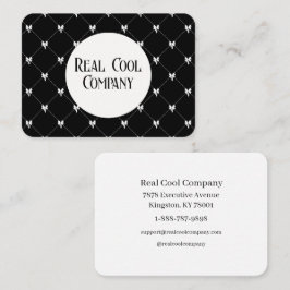 Black & White Bow Monogram Business Card Visitekaartje