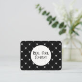 Black & White Bow Monogram Business Card Visitekaartje (Staand voorkant)