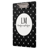 Black & White Bow Monogram Klembord (Links)