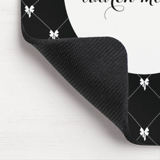 Black & White Bow Monogram Muismat (Hoek)