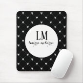 Black & White Bow Monogram Muismat (Met muis)
