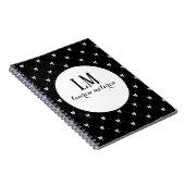 Black & White Bow Monogram Notitieboek (Rechterzijde)