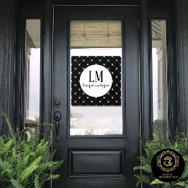 Black & White Bow Monogram Raamsticker