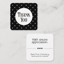 Black & White Bow Monogram Thank You Card
